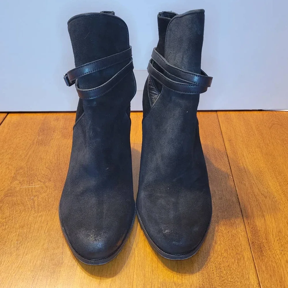 AllSaints Black Victoria Suede Ankle Wrap Boot EUR 37 / US 6.5 - Picture 2 of 4
